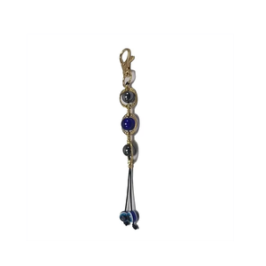 Llavero de cristal de alta calidad con ojo turco, cuentas redondas, llavero de piedra natural, regalos para mujer, venta al por mayor - Product Image 1