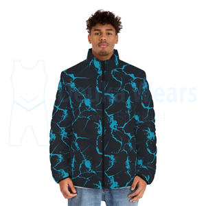 OEM Custom Design All Over Sublimated Printed Stand Collar Puffer <b>Jackets</b> For <b>Men</b> Custom With 100% Polyester <b>Jackets</b> With Zip UP - Product Image 1