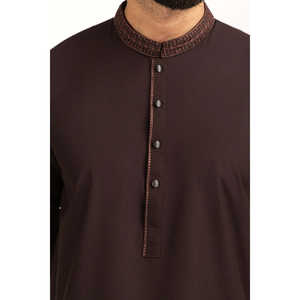 ชุดสูทธุรกิจ/งานแต่งงานทรงเข้ารูปปักลาย  ไซส์ XL กระดุมแถวเดียว ผ้าวูลเนื้อละเอียด ลายพิมพ์ รุ่น SK-EMB25-006 - Product Image 3