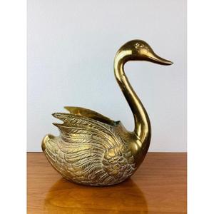 Antique Paire d'Oiseaux Or Sculpture Ensemble Fait Main En Laiton Antique Canard Figurine Décoratif Pièce Maîtresse Articles De Mariage Décors À La Maison - Product Image 2