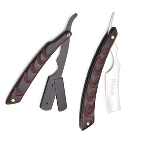 Rasoir manuel en acier inoxydable de haute qualité, rasoir de sécurité jetable pour hommes, rasoir pliant pour barbier, manche en bois - Product Image 4