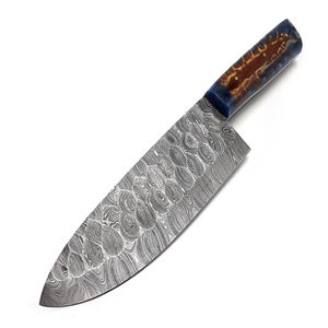 Mayorista Personalizado OEM ODM Cubiertos Fábrica Hecho A Mano Acero Damasco Cocina Chef Estilo Cuchillo Funda de Cuero - Product Image 2