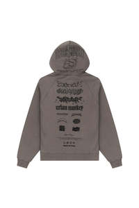<b>Grey</b> Printed Cotton Hoodie <b>Men</b> | Front Pouch Pocket High Quality 100% Cotton | Oversized Fit Vintage Wash & Raglan Sleeve Unisex - Product Image 6