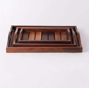 Nueva llegada bandeja de servicio de madera con asas ajustables último diseño elegante bandeja de servicio de madera de la India - Product Image 2