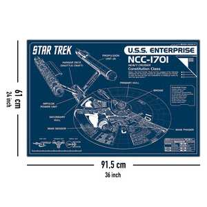 Póster de Estilo Moderno con el Plano del NCC-1701 de Star Trek para Decoración de Pared - Product Image 1