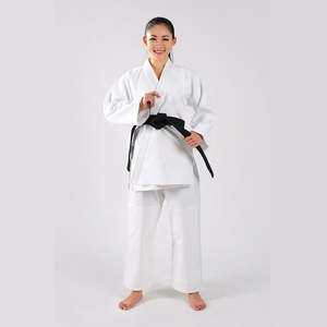 Ceinture blanche légère de karaté Gi noir pour femmes Ajustement confortable et durable pour l'entraînement Arts martiaux blancs de karaté Gi noirs pour femmes - Product Image 3