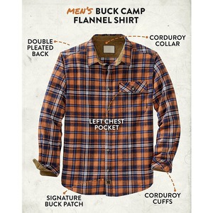 เสื้อเชิ้ตผ้าสักหลาดลายสก๊อตสำหรับผู้ชายเสื้อเชิ้ตลำลองผ้าสักหลาดผ้าฝ้าย100% ลายสก็อตออกแบบโลโก้ได้ตามต้องการ - Product Image 2