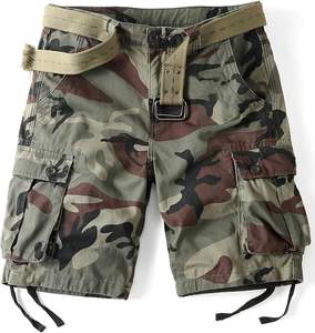 ผ้าใส่สบายสำหรับเครื่องแต่งกายแนวสตรีทและสวมใส่กลางแจ้งกางเกงขาสั้นคาร์โก้สำหรับผู้ชาย - Product Image 1