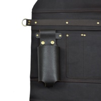Tablier en cuir bon marché avec logo personnalisé chef BBQ charpentier cuisine barista avec anneau de serviette et porte-bouteille réglable facile à nettoyer