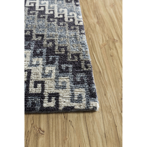 Alfombra Afgana de Lana Tejida a Mano, Color Gris Savana y Negro, Diseño Geométrico, para Sala de Estar, Pasillo, Rectangular, Modelo AKWL-1502 - Product Image 4
