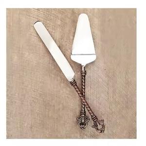 Juego de espátulas metálicas para tartas con mango de madera, cuchillo para postres y tartas, utensilios de mesa para bodas y fiestas de aniversario - Product Image 5