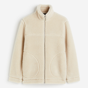 OEM Custom Winter High Quality Zipper up Heavyweight <b>Sherpa</b> Fleece Jackets for <b>Men</b> - Product Image 6