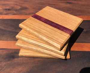 Sous-verres faits à la main en bois de noyer massif avec des motifs uniques parfaits pour les cadeaux de pendaison de crémaillère et les mariages - Product Image 4