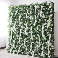 Mur floral artificiel blanc et vert pour toile de fond de mariage en extérieur, fond photo, décoration de cérémonie, réception et événements à louer