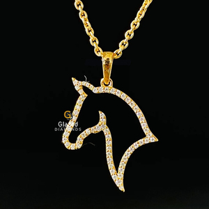 Pendentifs et breloques de bijoux fins en argent sterling 925 entièrement cloutés de diamants ronds et brillants en moissanite - Product Image 6