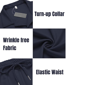 Conjuntos de pantalones cortos para hombre, venta al por mayor de verano con logotipo personalizado 100% algodón, conjuntos de 2 piezas, conjunto de camisa y pantalones cortos - Product Image 5