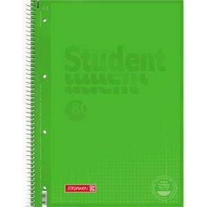 Cuaderno Brunnen Student con código de colores, cuadrícula A4 con margen, 80 hojas, 90 g/m², verde kiwi - Product Image 1