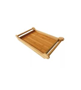 Plateau en bois de forme rectangulaire de haute qualité fait à la main avec poignées en métal ensemble de 2 tailles différentes - Product Image 6