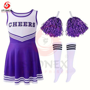 Ensembles d'uniformes de cheerleading personnalisés pour filles, impression de logo d'équipe, couleurs et designs personnalisés, 100% polyester, service OEM de haute qualité - Product Image 5