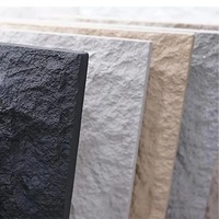 Panneau mural en pierre PU 3D léger pour extérieur, imitation roche décorative en polyuréthane