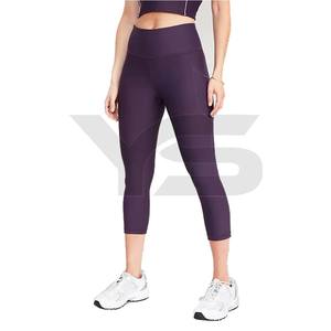 Ropa de gimnasio Unisex de alta calidad para mujer, mallas deportivas informales de cintura media Yaseen & Sons con pierna cosida, mallas multicolores para mujer - Product Image 4