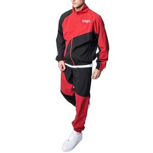 ชุดเซ็ตเสื้อแจ็คเก็ตกันลมและกางเกงขาสั้นสตรีทแวร์ไนลอนสีดำพิมพ์ลายตามสั่ง คุณภาพดีที่สุด สำหรับผู้ชาย ชุดวอร์ม 2 ชิ้น กันลม - Product Image 5