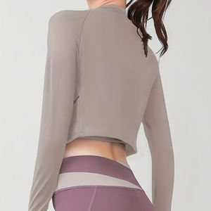 1 pieza Chaquetas deportivas ajustadas con cremallera sin costuras para mujer Chaquetas ajustadas conjunto de ropa deportiva gimnasio chaquetas de Fitness - Product Image 5