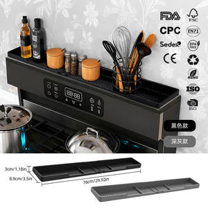 Classic Flexible Eco-Friendly <b>Silicone</b> Stove Top Shelf for Kitchen Spice Rack Organizer Oven Rack <b>Mat</b> - Product Image 2
