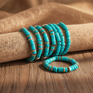 Stylish Gold Plated Boho Turquoise <b>Beaded</b> <b>Bracelet</b> for Trendy Retail Fashion Sales - Product Image 3