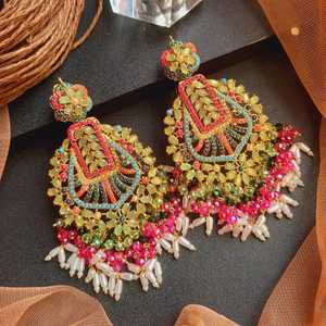 Ensembles de bijoux de mariage traditionnels pakistanais boucles d'oreilles de mariée lourdes pour les femmes - Product Image 2