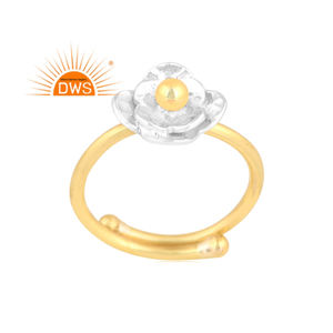 Último diseño hecho a mano 18K chapado en oro diseño floral anillo apilable Demi joyería fina para mujer regalo para ella - Product Image 1