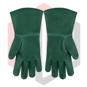 ถุงมือหนังทนความร้อนสำหรับงานเชื่อม สีเขียว ป้องกันไฟ ป้องกันไฟฟ้าสถิต สำหรับงานเชื่อม ป้องกันอันตราย - Product Image 5