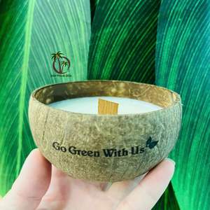 Sustainable Coconut Bowl <b>Candle</b> 100g | <b>Lemongrass</b> Insect Repellent Aroma | Zero Waste Outdoor Decor / Coconut Wax <b>Candle</b> - Product Image 1
