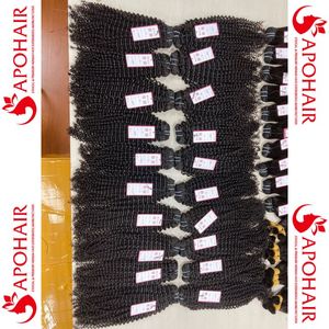 Venta al por mayor Kinky Curly Natural Bundles extensiones de cabello de trama Vietnam cabello humano Sin enredos sin desprendimiento Cutícula alineada cabello virgen - Product Image 1