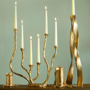 Candélabre sculptural en forme de branche dorée. Pièce d'art originale. Disponible aux prix de gros - Product Image 1
