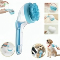 Brosse de toilettage pour animaux Lemonjoy en plastique à long manche pour chiens et chats, peigne de bain avec distributeur de shampoing liquide, massage du cuir chevelu et grattage de la tête