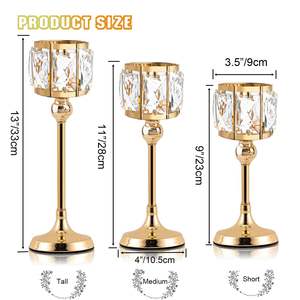 Hot Selling Aluminum Glass Crystal <b>Tealight</b> Votive Latest Standard Metal <b>Tealight</b> <b>Candles</b> Attractive Stand - Product Image 5