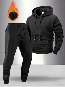 Ensembles de survêtement pour hommes, sweat à capuche et pantalon pour femmes, couleur unie, pull à capuche + pantalon, ensembles de vêtements de sport décontractés pour hommes - Product Image 5
