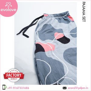 แขนครึ่งผู้หญิงความยาวเต็มของผู้หญิงสวมใส่กลางคืนชุดนอนถักชุดนอนสองชิ้นชุดสําหรับผู้ซื้อขายส่ง - Product Image 3