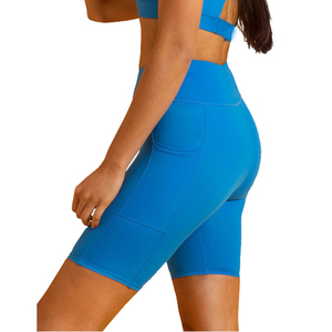 Pantalones cortos de gimnasio de cintura alta para mujer, pantalones cortos de entrenamiento para correr, pantalones cortos ajustados con Control de barriga, mallas cortas sólidas para Yoga Atlético - Product Image 4