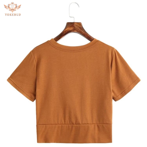 Camisetas extragrandes informales de algodón 100% para mujer, camisetas de verano con cuello redondo, ajustadas, de talla grande, transpirables y ecológicas, precio de diseño personalizado - Product Image 2