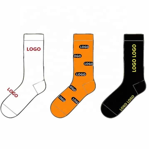 Chaussettes avec logo personnalisé Chaussettes jacquard brodées avec logo personnalisé Chaussette pour homme en coton épais avec logo personnalisé - Product Image 2