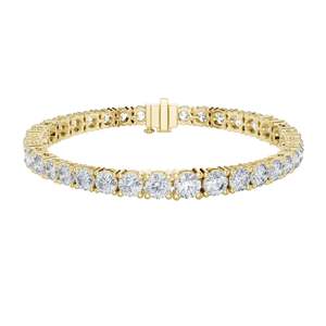 Bracelet tennis en diamant de laboratoire 4,4 carats, taille brillant rond, or 10KT, 14KT, 18KT et argent 925, options moissanite, rose - Product Image 3