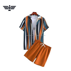 Conjunto de camisa y pantalones cortos hawaianos de verano para hombre – Traje informal de playa con estampado personalizado de 2 piezas - Product Image 4