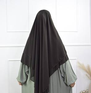 Túnica Thobe / Thawb de Alta Calidad para Mujeres Musulmanas de Pakistán, Color Liso, Chifón Transpirable, Antiarrugas, Estilo Largo, Uso Diario, 2 Capas - Product Image 2
