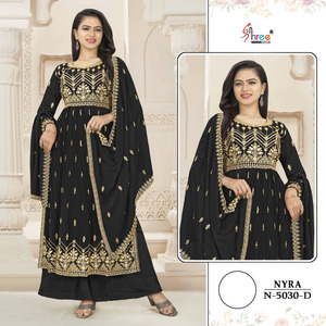 Costume Salwar en fausse georgette de couleur incroyable avec Dupatta avec broderie, fournisseur de mode pour femmes, vêtements de festival de meilleure qualité - Product Image 4