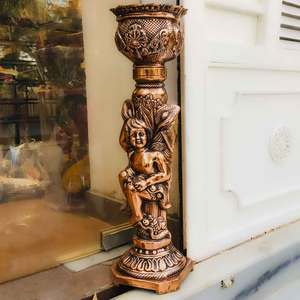 Vase à fleurs en métal, vase sur pied et objet décoratif pour la décoration de la maison, salon, design Art déco - Product Image 3