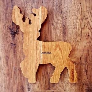 Plateau de service décoratif élégant cerf Silhouette en bois magnifiquement conçue Accents de vacances festifs - Product Image 2