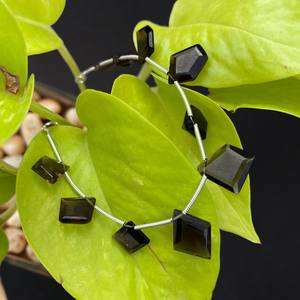 10-15 MM taille haute qualité Quartz fumé facettes tranche forme perles perles de Quartz 8 pouces brin gros pierres précieuses - Product Image 2