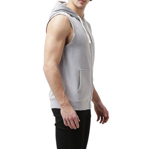 Hoodies sans manches à fermeture éclair de qualité supérieure, basiques, streetwear, sur mesure, 100% coton, respirants, séchage rapide - Product Image 3